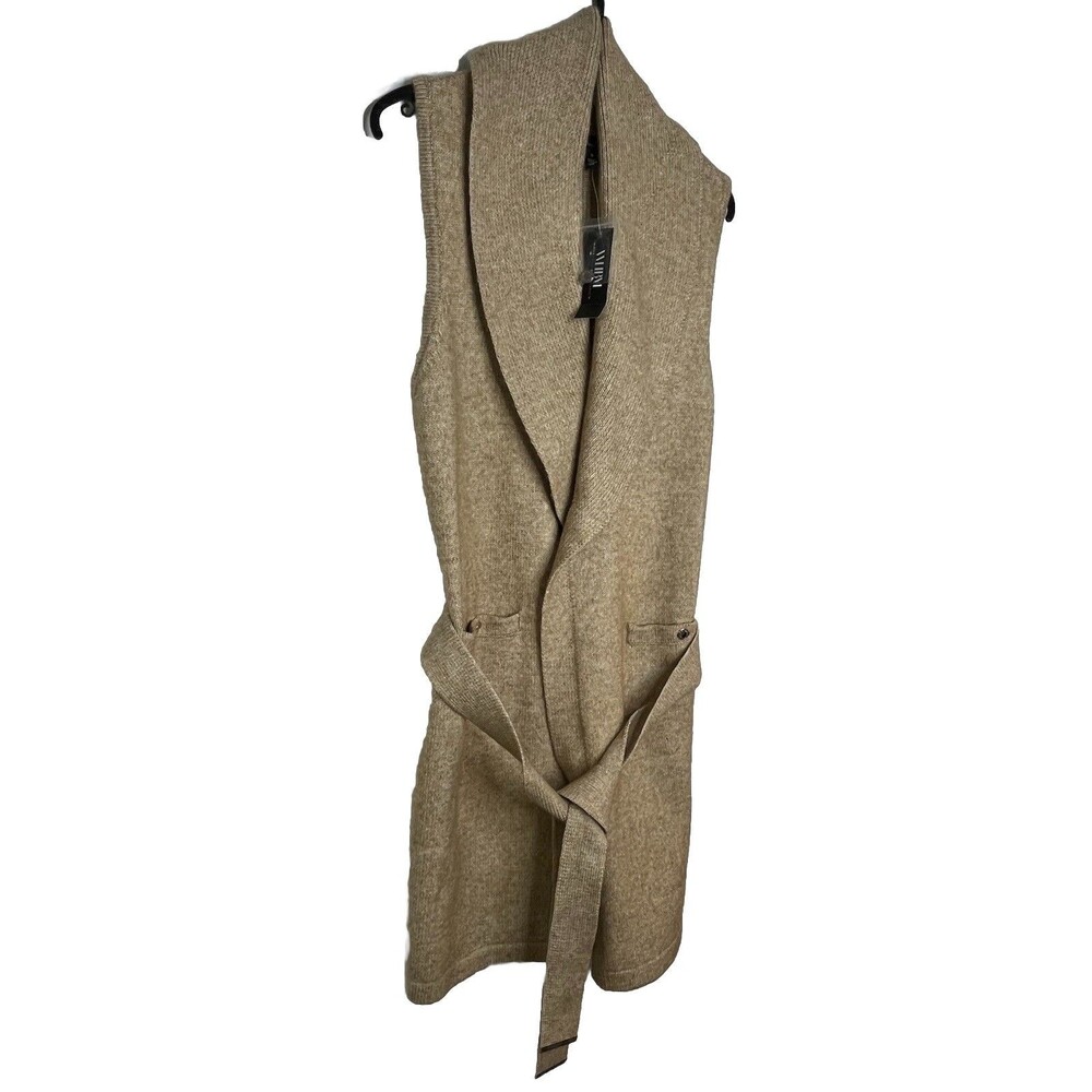 White House Black Market NWT $130 Sz S Belted Wool Mix Long Cardigan Sweater